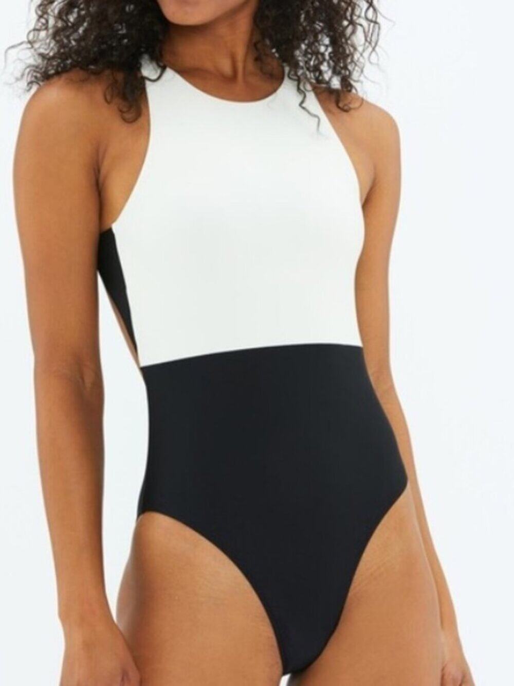 Summersalt The Cove One Piece Swimsuit Colorblock Sea Urchin White Sand Size 16